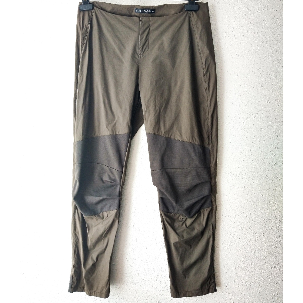 Elm by Matthildur Green Pleated Knee Cropped Pants